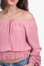 Ramy Brook Pink Ruffle Off-the-Shoulder Top Size Small