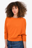 Gucci Orange Cashmere Quarter Sleeve Top Size S