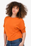 Gucci Orange Cashmere Quarter Sleeve Top Size S