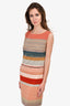 Missoni Orange/Multicoloured Striped Wool Knit Sleeveless Maxi Dress Size 42