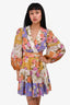 Zimmermann Purple/Yellow Floral Cotton 'Pattie' Wrap Mini Dress Size 1