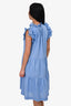Sea New York Blue Linen/Cotton Tiered Mini Dress Size S
