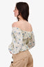 Faithfull The Brand Blue/White Floral 'Gillian' Blouse Size M