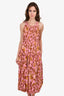 Ulla Johnson Pre-Fall 2022 Pink Printed Silk Sleeveless 'Amalthea' Maxi Dress Size 4