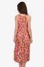 Ulla Johnson Pre-Fall 2022 Pink Printed Silk Sleeveless 'Amalthea' Maxi Dress Size 4