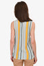 M Missoni Blue/Yellow Striped Cotton Knit Sleeveless Top Size 38