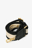 Marni Black Leather Embellished Canvas Strap Crossbody