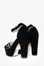 Nicholas Kirkwood Black Suede Pearl Platform Heels Size 37