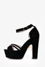 Nicholas Kirkwood Black Suede Pearl Platform Heels Size 37