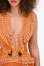 PatBo Orange Cut-Out Fringe Trimmed Gown Size S