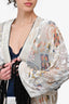 Forte Forte Cream Velvet Multicoloured Floral Robe Size 1