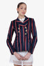 Altuzarra Blue/Red Wool Striped Blazer Size 38