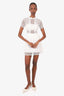 Self-Portrait White Eyelet Short Sleeve Mini Dress Size 2