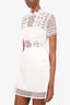 Self-Portrait White Eyelet Short Sleeve Mini Dress Size 2