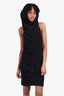 Ilaria Nistri Black Sheer Hooded Sleeveless Dress Size M