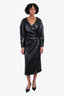 Proenza Schouler Black Faux Leather Long-Sleeve Maxi Dress size 4