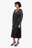 Proenza Schouler Black Faux Leather Long-Sleeve Maxi Dress size 4