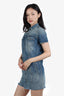 Saint Laurent Light Blue Denim Distressed 'Stonewashed' Mini Dress Size XS
