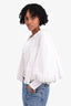 Burberry White Lace Trim Bell Sleeves Blouse size 0