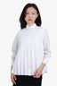 Sacai White Pleated Button-Down Blouse Size 1