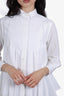 Sacai White Pleated Button-Down Blouse Size 1