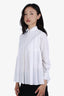 Sacai White Pleated Button-Down Blouse Size 1