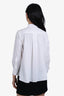 Sacai White Pleated Button-Down Blouse Size 1
