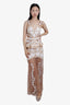 For Love & Lemons Beige/White Lace Tiered Maxi Dress Size S