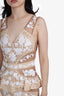For Love & Lemons Beige/White Lace Tiered Maxi Dress Size S
