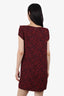 Saint Laurent Red/Black Heart Print Sleeveless Dress Size 38