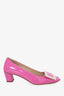 Roger Vivier Pink Patent Buckled Pumps Size 35
