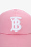 Burberry Pink Cotton TB Logo Baseball Hat Size M