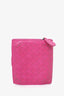 Bottega Veneta Pink Intrecciato Weave Leather Compact Wallet