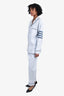 Thom Browne Blue/White Pinstripe Button-Up Top + Pants Set