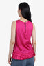 Burberry Pink Silk Ruffle Hem Sleeveless Top Size M