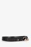 Gucci Black/White Top Stitch Leather Horsebit Belt Size 80/32