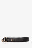 Gucci Black/White Top Stitch Leather Horsebit Belt Size 80/32