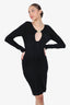 Gucci By Tom Ford Black Open Front Midi Dress Size XS