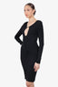 Gucci By Tom Ford Black Open Front Midi Dress Size XS