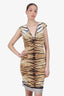 Robert Cavalli Brown Animal Print Midi Dress Est. Size M