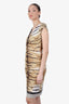 Robert Cavalli Brown Animal Print Midi Dress Est. Size M