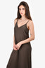 Jenni Kayne Brown Silk 'Rio' Midi Slip Dress Size XS