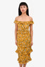 Tularosa Yellow Patterned Tiered Sleeveless Dress Size XS