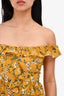 Tularosa Yellow Patterned Tiered Sleeveless Dress Size XS