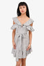 Zimmermann White/Blue Striped Off-The-Shoulder Mini Dress Size 0