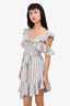 Zimmermann White/Blue Striped Off-The-Shoulder Mini Dress Size 0