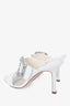 Manolo Blahnik White Gable Crystal Buckle Sandals Size 36