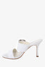 Manolo Blahnik White Gable Crystal Buckle Sandals Size 36