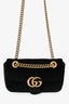 Gucci Black Velvet Marmont Mini Chain Crossbody Bag