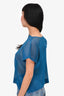Issey Miyake Pleats Please Blue Mesh Top Size 4